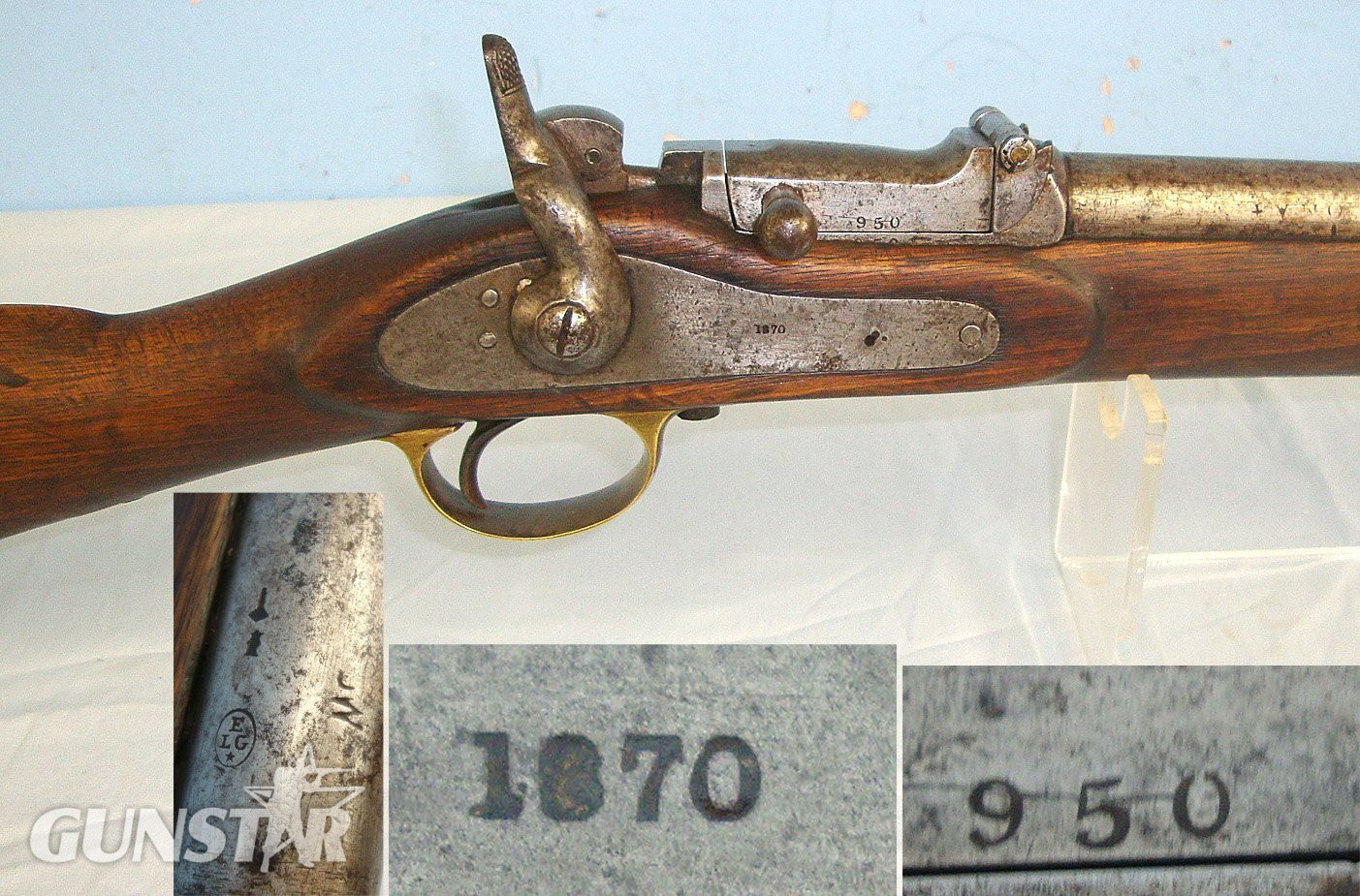 1870 Belgian Military, Albini-Braendlin Front Hinge Breech 11mm Obsolete Calibre 2 Band Rifle Rifle. Sn 23664 rifle Single Shot Obsolete Rifle