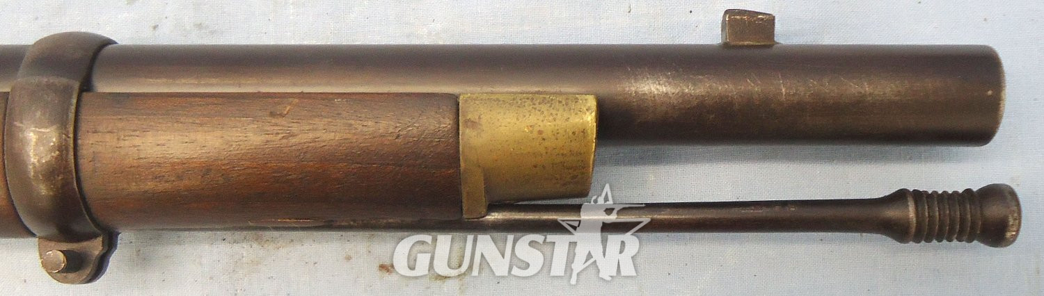 {CATEGORY} - Royal Small Arms Factory (Enfield) Enfield, 1860 Dated, Snider 2 Band .577 Obsolete Calibre Short Rifle, Chained Nipple Protector & 1 x Inert Deactivated Round Marked to; the 66th Regiment of Foot. - A 1124 Single Shot .577 Snider Rifle