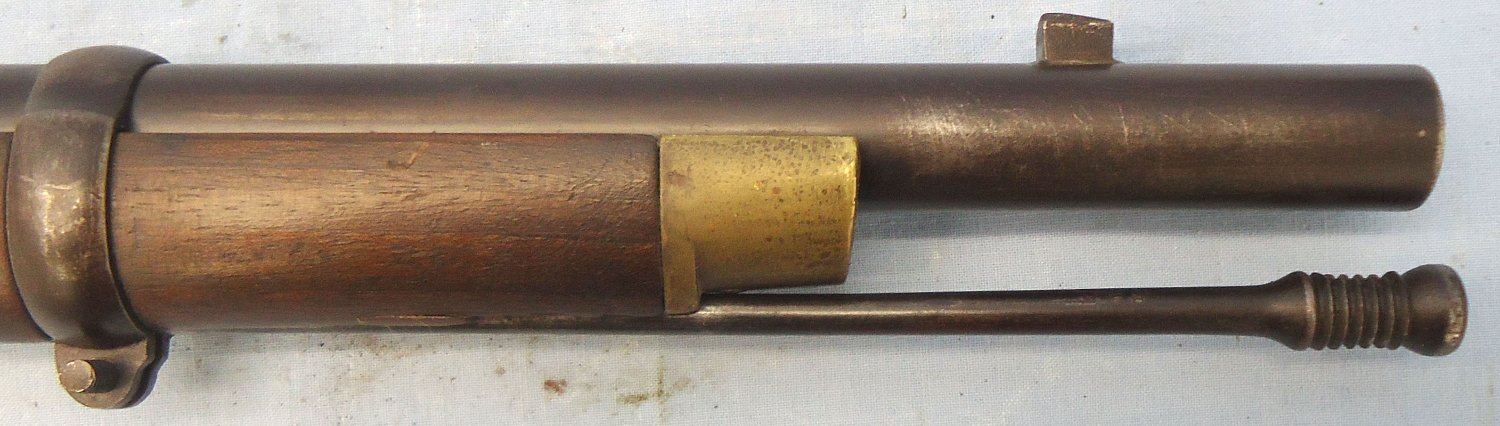 {CATEGORY} - Royal Small Arms Factory (Enfield) Enfield, 1860 Dated, Snider 2 Band .577 Obsolete Calibre Short Rifle, Chained Nipple Protector & 1 x Inert Deactivated Round Marked to; the 66th Regiment of Foot. - A 1124 Single Shot .577 Snider Rifle