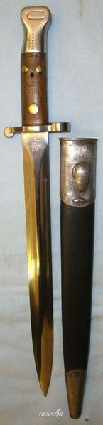 Boer War Era British 3 Rivet, Mark 1, 1st Type Pattern1888 Lee Metford Bayonet M Bayonet in 