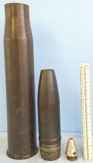  DEACTIVATED INERT. Unfired German WW2 7.5cm (75 x 493R) HE (High Explosive) Roun DEACTIVATED INERT. Unfired German WW2 7.5cm (75 x 493R) HE (High Explosive) Roun Antique & Militaria