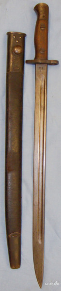 WWII 1918 Dated 1907 Pattern British ‘Wilkinson’ Regimentally Stamped Bayonet and No1 MkII Double Seamed Leather Scabbard. BAYO 6283. Bayonet in 