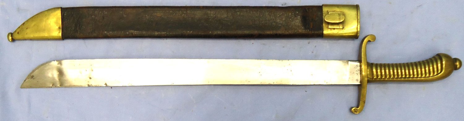 1855 Pattern Imperial Saxony Infantry Pioneer’s Short Sword Faschinenmesser Sidearm by Weyersberg Kirschbaum & Cie AG (WKC), & scabbard, Regiment Marked 102.R (102nd (3rd Royal Saxon) Infantry. Sn 23478:98 Sword - {CATEGORY} in 