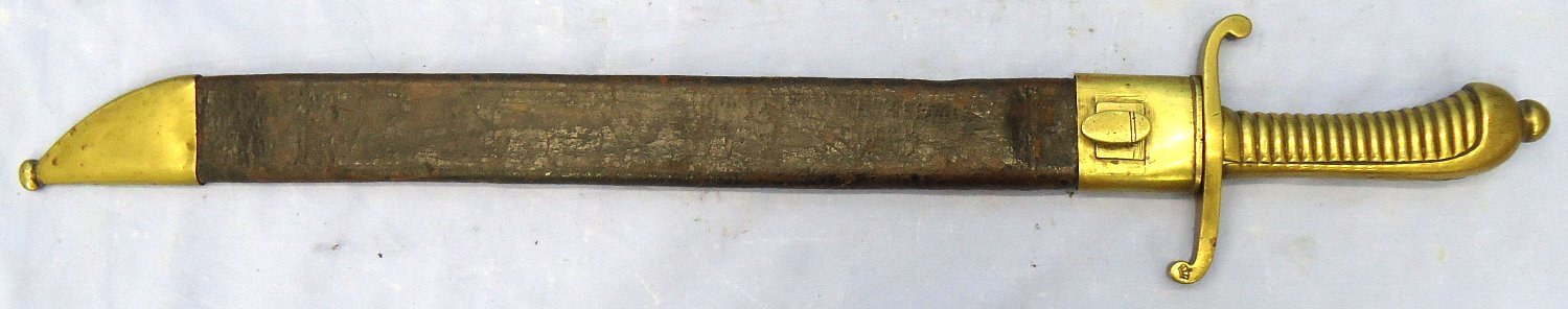 {CATEGORY} - 1855 Pattern Imperial Saxony Infantry Pioneer’s Short Sword Faschinenmesser Sidearm by Weyersberg Kirschbaum & Cie AG (WKC), & scabbard, Regiment Marked 102.R (102nd (3rd Royal Saxon) Infantry. Sn 23478:98 Sword in 