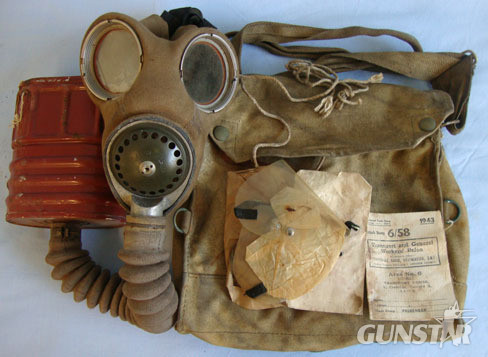 Military Issue Gas Mask and Front Pack To Police Constable P. Dobson, Bury Polic Military Issue Gas Mask and Front Pack To Police Constable P. Dobson, Bury Polic Other Accessory in 