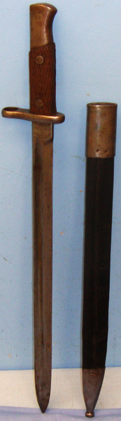  Spanish ‘M1893’ Sword Bayonet with Chequered Grips and Scabbard. BAYO 2623. Bayonet
