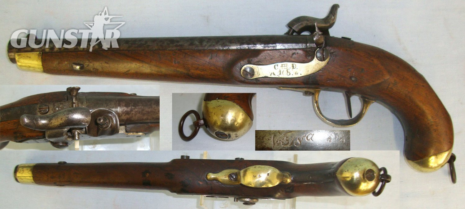  RARE**MATCHING NUMBERS**LARGE**Imperial Prussian Model 1855 .650 Carbine Calibre Mounted Infantry / Dragoon Cavalry Troops Percussion Pistol With Rifled Barrel Convertible To Carbine Regiment Marked ‘C.III.D.’ Above ‘A.108a’ With Safety Catch. A 1108 .65 Cal Muzzleloader Muzzleloader