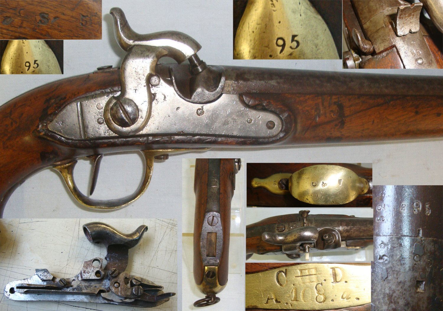 RARE**MATCHING NUMBERS**LARGE**Imperial Prussian Model 1855 .650 Carbine Calibre Mounted Infantry / Dragoon Cavalry Troops Percussion Pistol With Rifled Barrel Convertible To Carbine Regiment Marked ‘C.III.D.’ Above ‘A.108a’ With Safety Catch. A 1108 .65 Cal Muzzleloader Muzzleloader