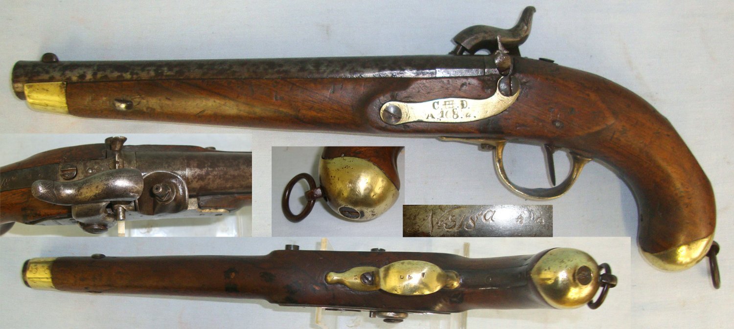  RARE**MATCHING NUMBERS**LARGE**Imperial Prussian Model 1855 .650 Carbine Calibre Mounted Infantry / Dragoon Cavalry Troops Percussion Pistol With Rifled Barrel Convertible To Carbine Regiment Marked ‘C.III.D.’ Above ‘A.108a’ With Safety Catch. A 1108 .65 Cal Muzzleloader Muzzleloader
