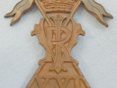 WWI 21st Lancers Bronze Officers Cap Badge. BA 453. WWI 21st Lancers Bronze Officers Cap Badge. BA 453.  Antique & Militaria