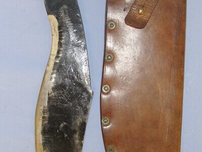 RARE**Inter War & WW2 British Chindit Gurkha Kukri With Heavy Stabbing & Chopping Form Blade & 1922 Dated WD Leather Scabbard By ‘Ca’ Cawpore Arsenal. Sn 21788 Other Blade