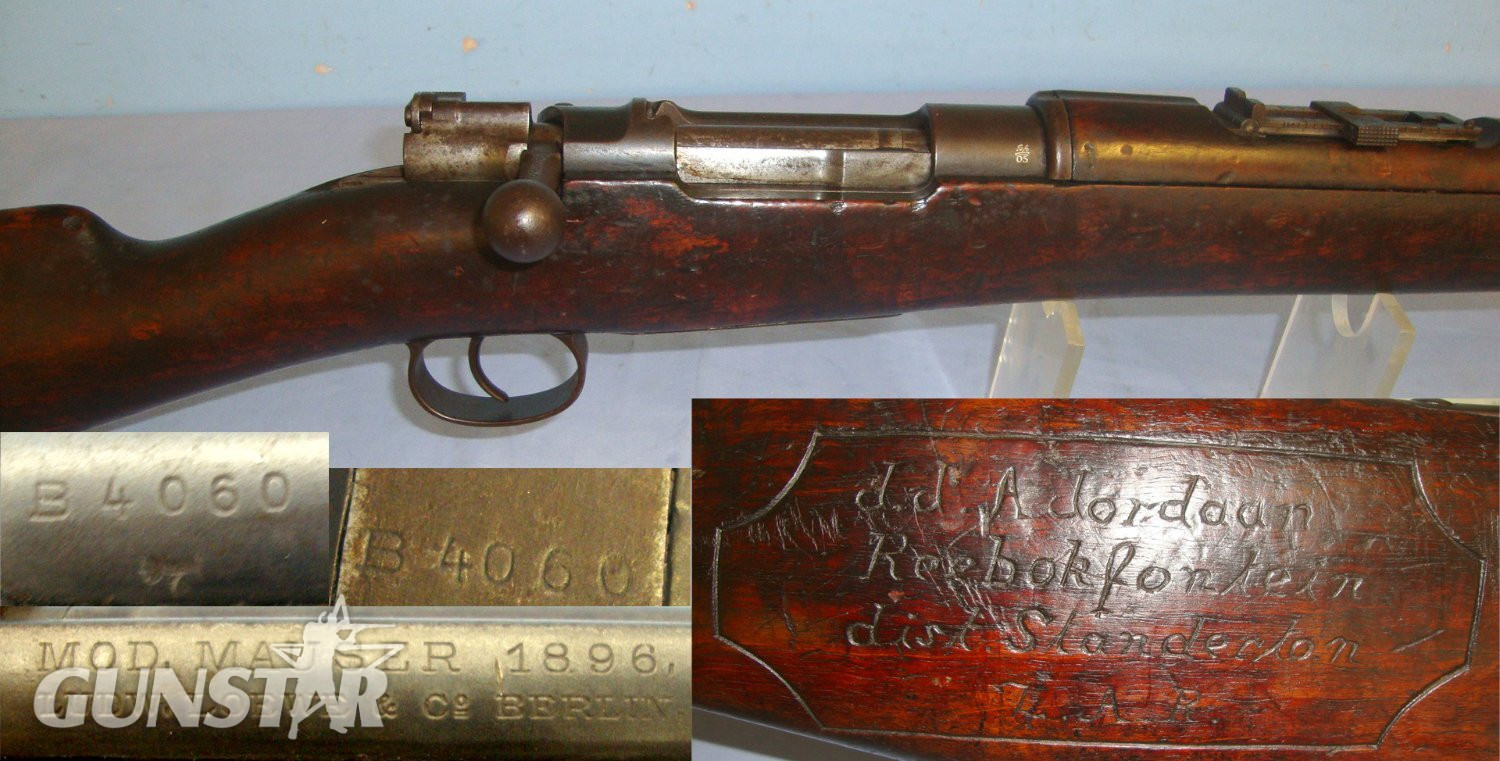 Mauser With Boer Name & Address Carved In Stock ‘J.J.A. Jordaan Reebokfontein Dist. Standerton Z.A.R’**UK 2005 DEACTIVATION** Sn 22117 Bolt Action None Rifle