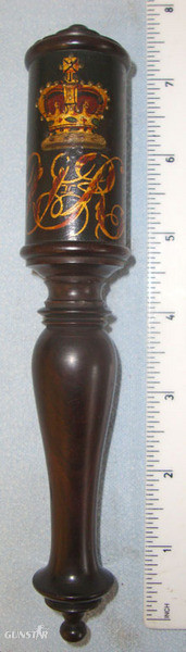 Tipstaff With Hand painted Crown & Royal Cypher Rosewood Tipstaff With Hand painted Crown & Royal Cypher.  Other Accessory in 