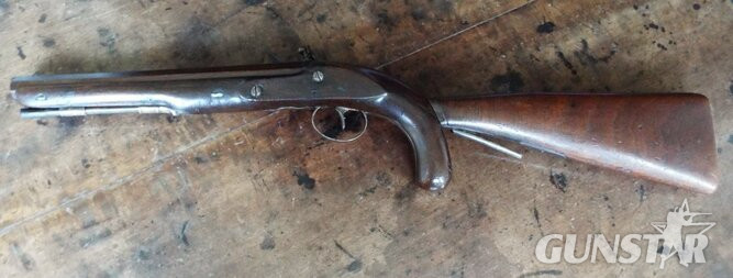 Collis Flintlock officers pistol with detachable shoulder stock .60 Cal Muzzleloader Muzzleloader - {CATEGORY}