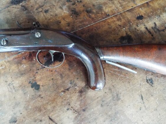 {CATEGORY} - Collis Flintlock officers pistol with detachable shoulder stock .60 Cal Muzzleloader Muzzleloader in 
