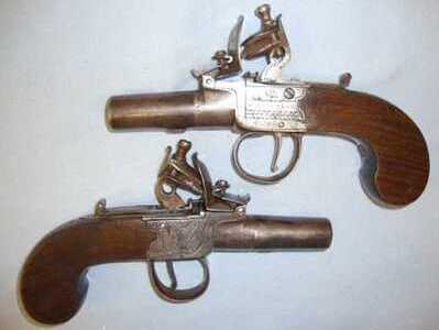 William McLaughlan (Edinburgh) Quality 1806-1849 Flintlock Pocket Pistols With .47\" Calibre Screw Off Barrels .47 Cal Muzzleloader Muzzleloader