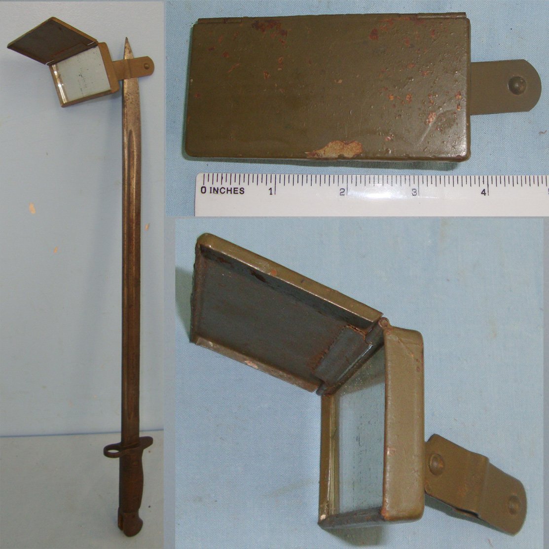 RARE**Original British WW1 Trench Warfare Periscope Mirror Observation Attachment For British Pattern 1907 SMLE Rifle Bayonets. OPT 865  Other Accessory