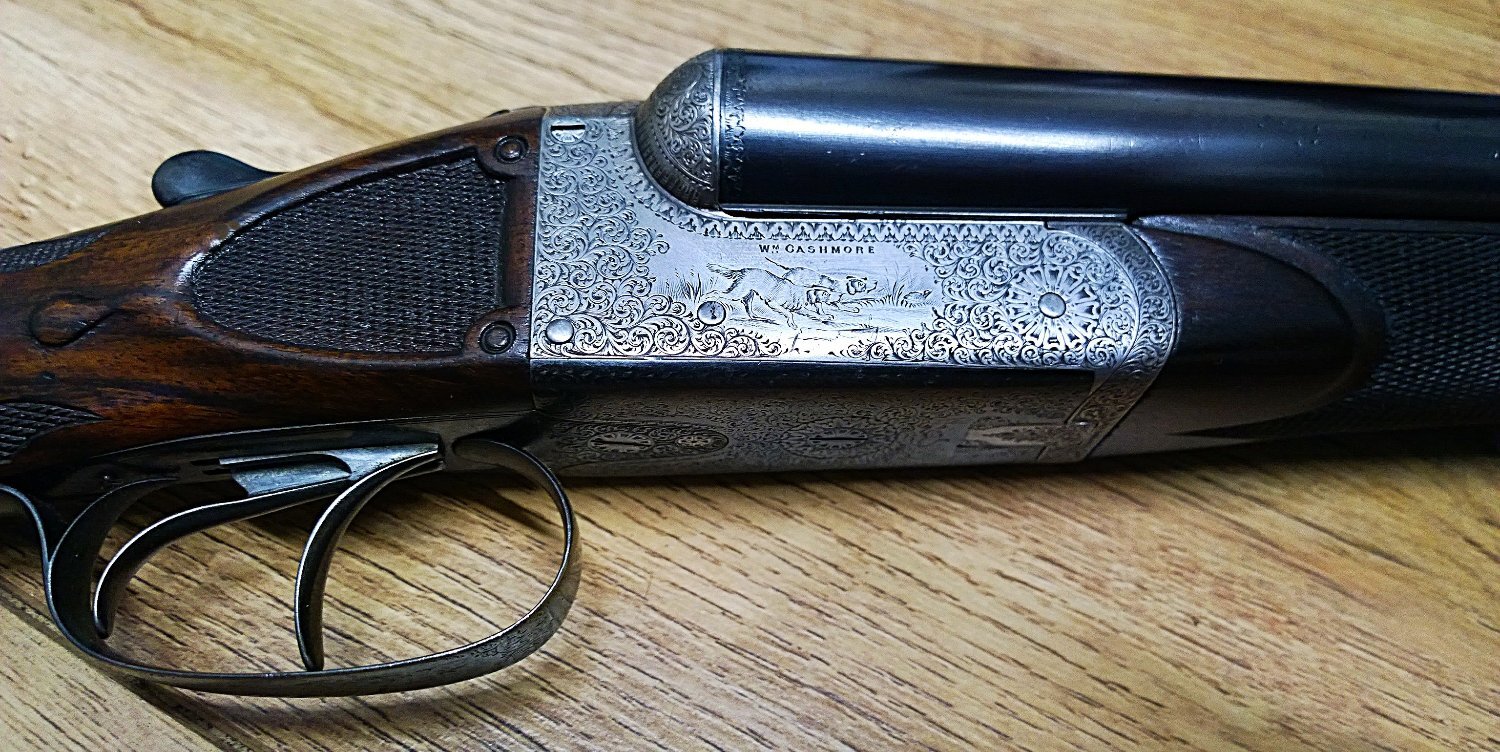 {CATEGORY} - William Cashmore boxlock Side By Side 12 Bore/gauge in 