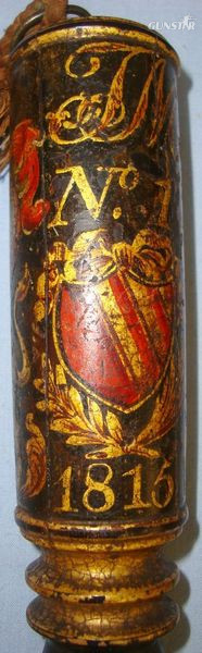  George III, Police/ Constabulary Ebony Tipstaff With Hand Painted Arms & Royal C 1815 (The Year The Battle Of Waterloo Was Fought), George III, Police/ Constabul Other Accessory