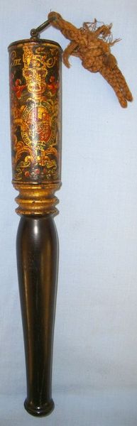 George III, Police/ Constabulary Ebony Tipstaff With Hand Painted Arms & Royal C 1815 (The Year The Battle Of Waterloo Was Fought), George III, Police/ Constabul Other Accessory