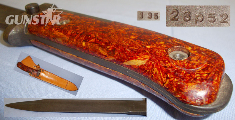 Model 58 Czech Knife Bayonet & 1974 Dated Scabbard. ED 2209. Bayonet