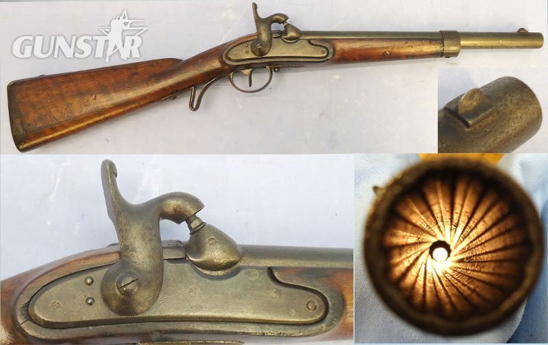 Steyr Austrian 18mm Kavalleriekarabiner M 1842/1854 Percussion Rifled Cavalry Carbine converted from a Kavalleriekarabiner M 1842 Tube Lock Rifled Cavalry Carbine. Sn - 21998 Muzzleloader None Rifle in 