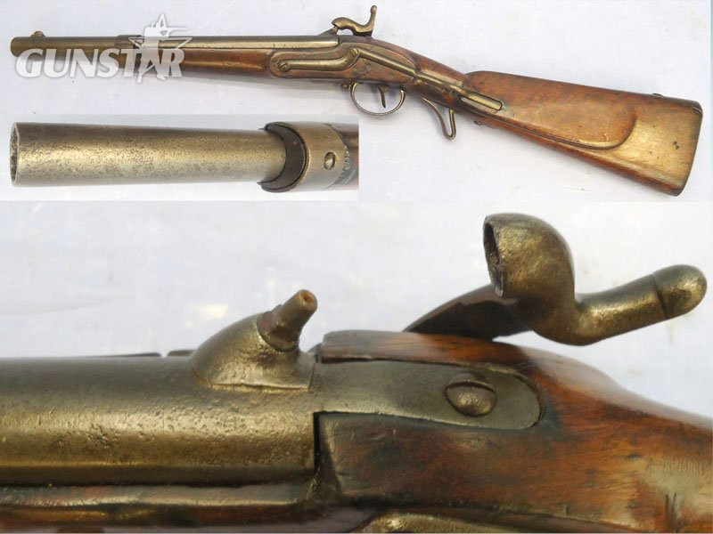 Steyr Austrian 18mm Kavalleriekarabiner M 1842/1854 Percussion Rifled Cavalry Carbine converted from a Kavalleriekarabiner M 1842 Tube Lock Rifled Cavalry Carbine. Sn - 21998 Muzzleloader None Rifle
