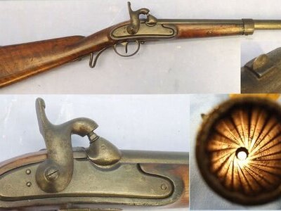 Steyr Austrian 18mm Kavalleriekarabiner M 1842/1854 Percussion Rifled Cavalry Carbine converted from a Kavalleriekarabiner M 1842 Tube Lock Rifled Cavalry Carbine. Sn - 21998 Muzzleloader None Rifle