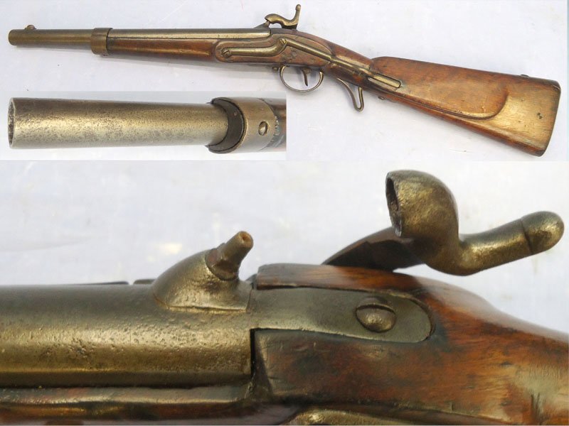 Steyr Austrian 18mm Kavalleriekarabiner M 1842/1854 Percussion Rifled Cavalry Carbine converted from a Kavalleriekarabiner M 1842 Tube Lock Rifled Cavalry Carbine. Sn - 21998 Muzzleloader None Rifle