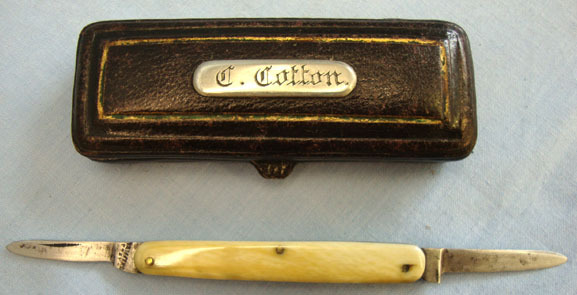 Victorian Cased Pocket Knife Made In Sheffield With Two Blades Knive