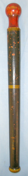  LARGE Victorian Tipstaff Truncheon With Hand Painted Decoration Including V.R. Royal Cypher.  Other Accessory