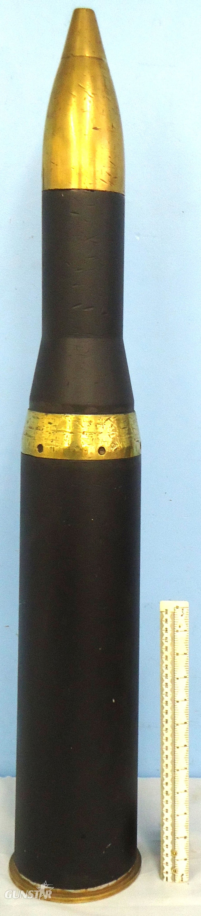 INERT DEACTIVATED. Early a scarce British 20pr (84x618R) High Explosive (HE) Drill Round. Sn - 22846:89 INERT DEACTIVATED. Early a scarce British 20pr (84x618R) High Explosive (HE) Drill Round. Sn - 22846:89  Other Ammunition in 