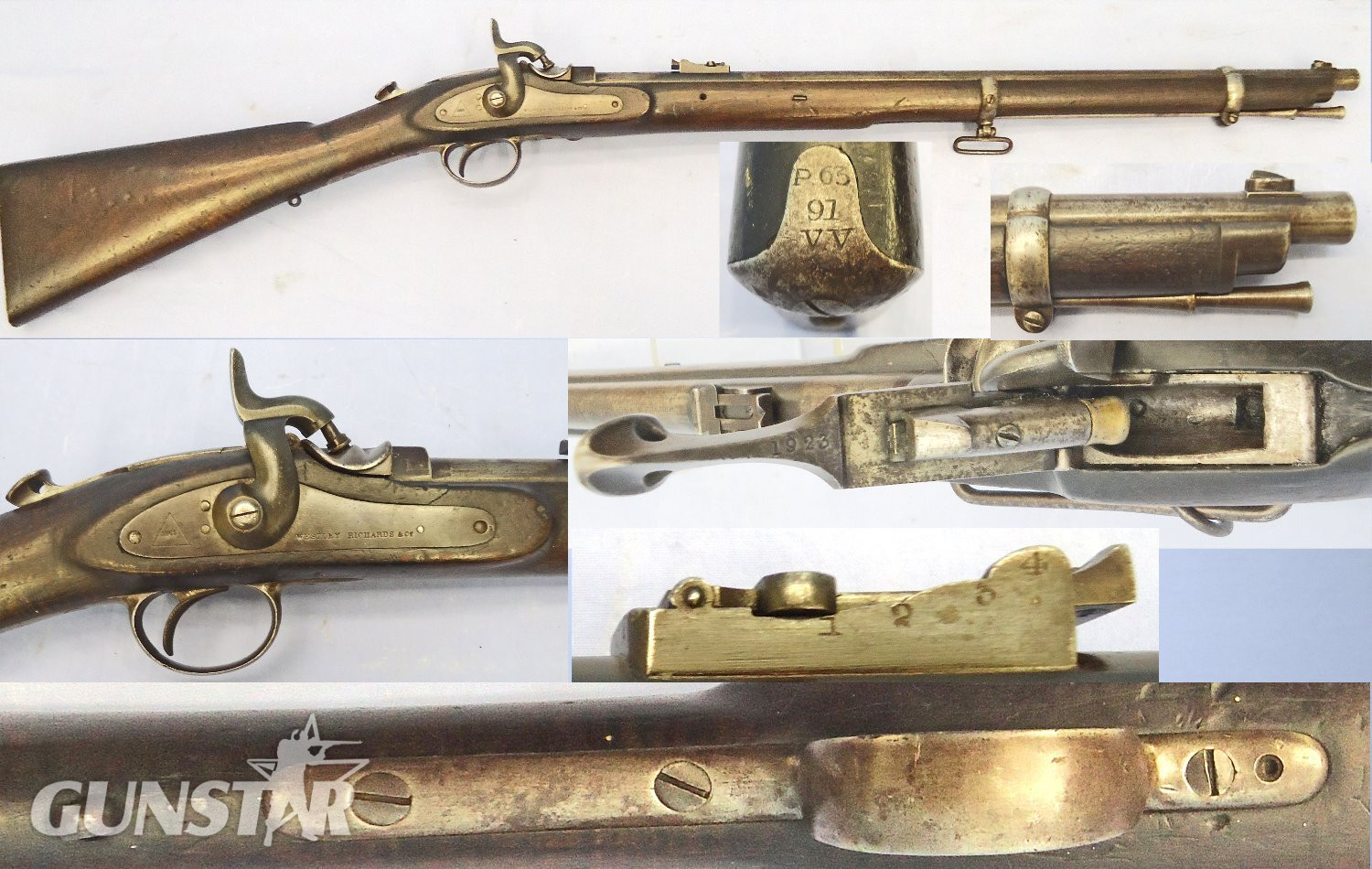 Victorian Volunteers Forces, New South Wales, 1 of 200, 1863 Dated, Westley Richards Whitworth Patent Percussion Capping Breech Loading Monkey Tail .451 / .483 Calibre Carbine. Sn - 23174:5 Victorian Volunteers Forces, New South Wales, 1 of 200, 1863 Dated, Westley Richards Whitworth Patent Percussion Capping Breech Loading Monkey Tail .451 / .483 Calibre Carbine. Sn - 23174:5 Single Shot Various Rifle in 