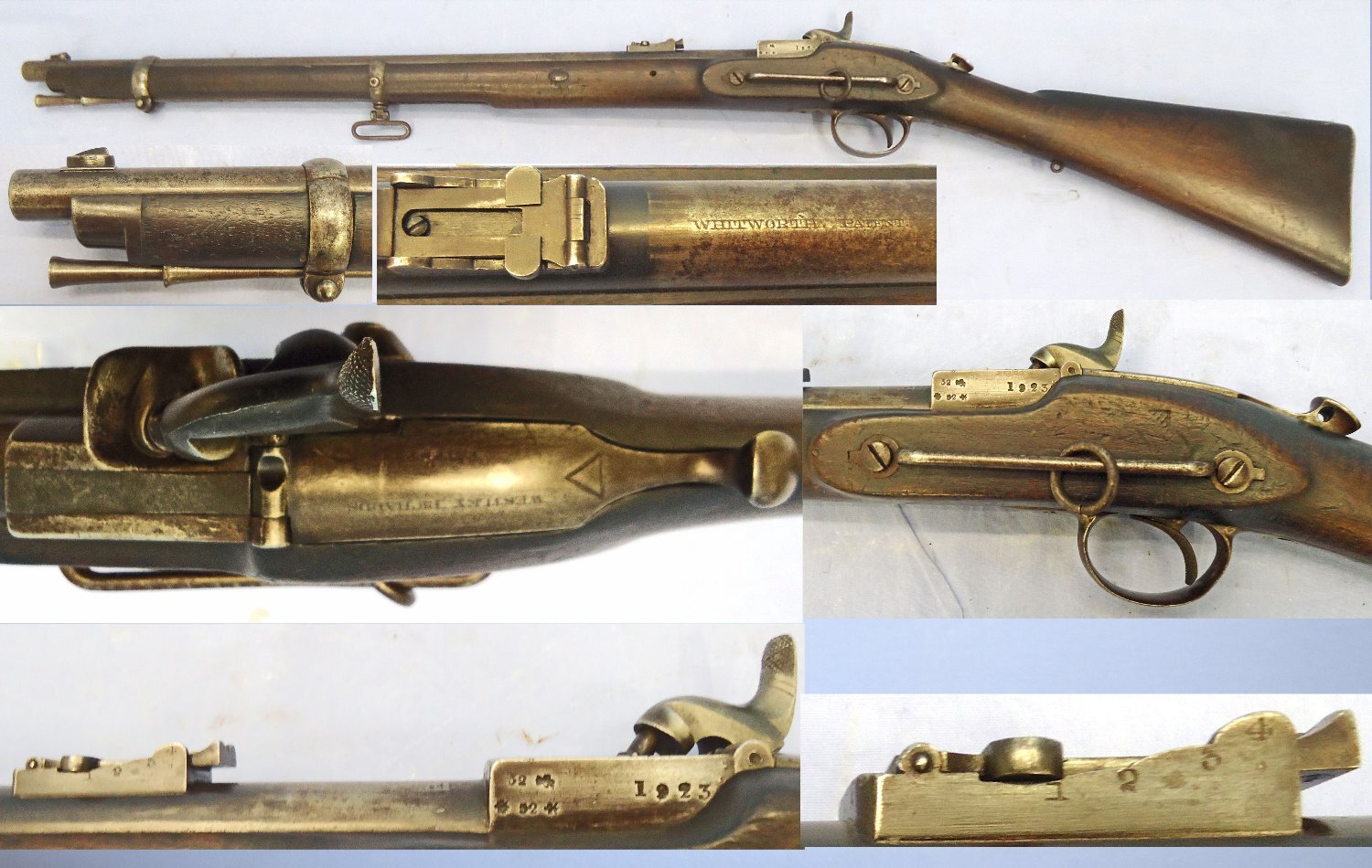 Victorian Volunteers Forces, New South Wales, 1 of 200, 1863 Dated, Westley Richards Whitworth Patent Percussion Capping Breech Loading Monkey Tail .451 / .483 Calibre Carbine. Sn - 23174:5 Victorian Volunteers Forces, New South Wales, 1 of 200, 1863 Dated, Westley Richards Whitworth Patent Percussion Capping Breech Loading Monkey Tail .451 / .483 Calibre Carbine. Sn - 23174:5 Single Shot Various Rifle