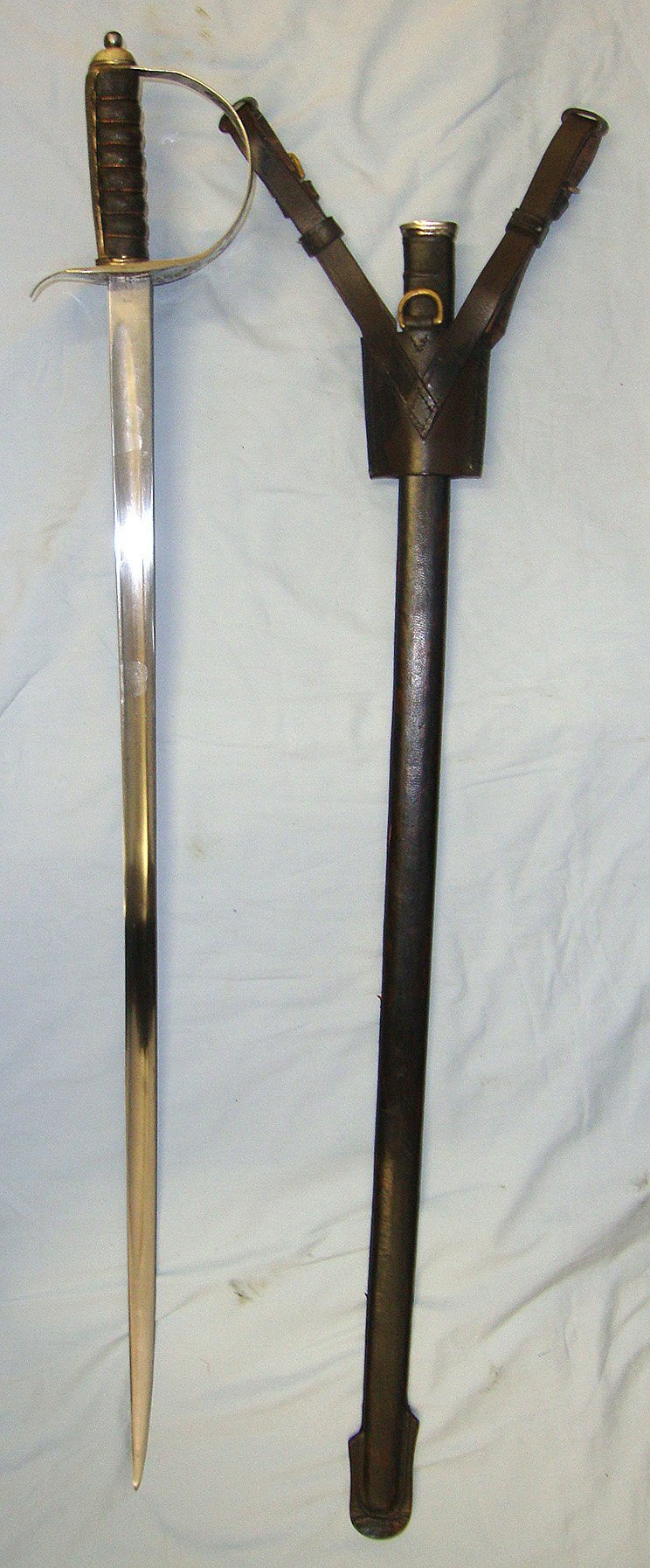  NAMED**Boer War 1901 Dated Blade & WW1 Era British George V 1897 Pattern Sword Guard Engraved To ‘H.W. Mirehouse II N. Staffs Regt’ (2nd Battalion Prince of Wales's (North Staffordshire) Regiment) With Field Service Scabbard & Frog. Sn 23484:88 Sword
