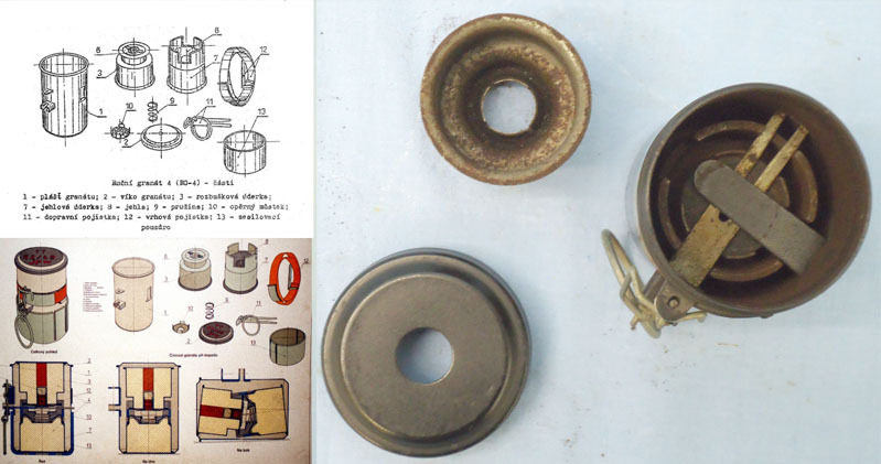  INERT DEACTIVATED. Original Mint Czech RG4 Hand Grenade. O 1698 - O 1698 INERT DEACTIVATED. Original Mint Czech RG4 Hand Grenade. O 1698 - O 1698  Other Ammunition