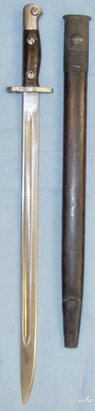WWI 1918 Dated 1907 Pattern, Australian, Lithgow, Bayonet and Mangrovite Double Seamed Leather Scabbard. 20565:4 Bayonet in 