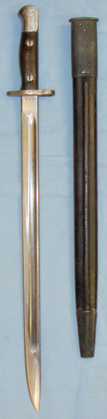  WWI 1918 Dated 1907 Pattern, Australian, Lithgow, Bayonet and Mangrovite Double Seamed Leather Scabbard. 20565:4 Bayonet