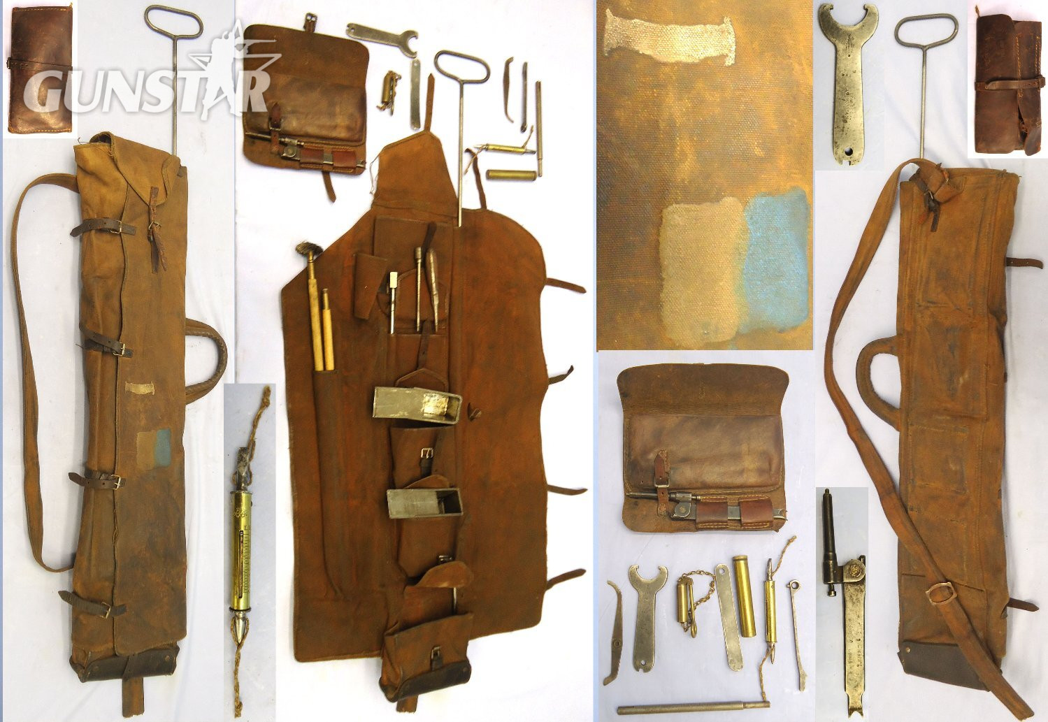 RARE** British, WW1, 1918 Dated Lewis Machine Gun Fields Tool with Leather Maintenance Kit Pouch. Canvas Holdall with Handles & Blue & White Formation Patch. Sn - 23200:1 RARE** British, WW1, 1918 Dated Lewis Machine Gun Fields Tool with Leather Maintenance Kit Pouch. Canvas Holdall with Handles & Blue & White Formation Patch. Sn - 23200:1 Various  Machine Gun in 