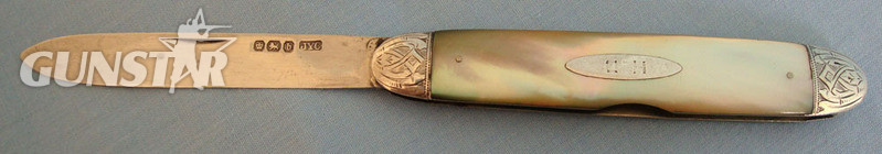 Victorian 1884-85 Hallmarked Silver Bladed Pocket Knife With Mother Of Pearl Sla Knive in 