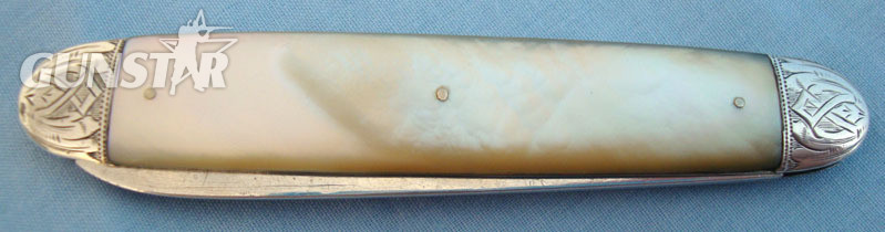  Victorian 1884-85 Hallmarked Silver Bladed Pocket Knife With Mother Of Pearl Sla Knive