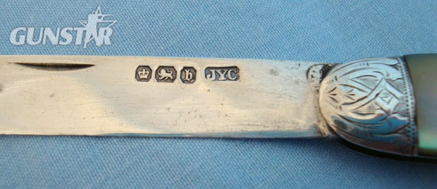 Victorian 1884-85 Hallmarked Silver Bladed Pocket Knife With Mother Of Pearl Sla Knive