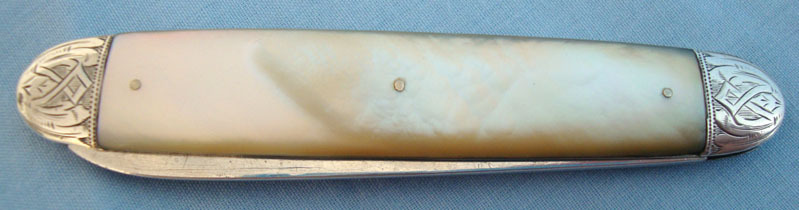  Victorian 1884-85 Hallmarked Silver Bladed Pocket Knife With Mother Of Pearl Sla Knive