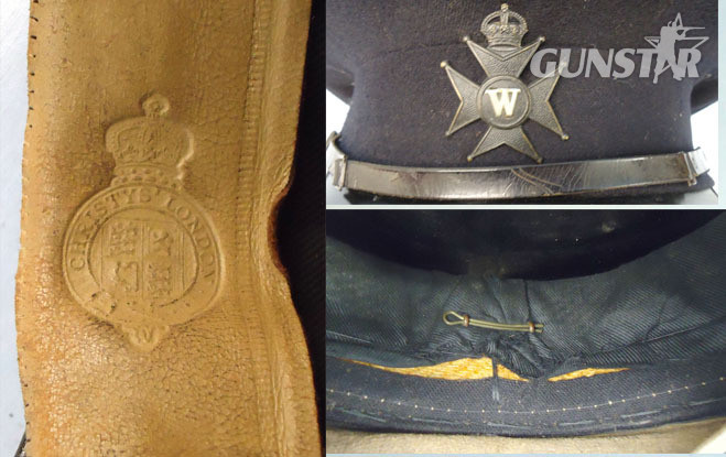 WW2 Wiltshire Constabulary Police Cap With Night Time Cap Badge. - POL 352 WW2 Wiltshire Constabulary Police Cap With Night Time Cap Badge. - POL 352 Clothing