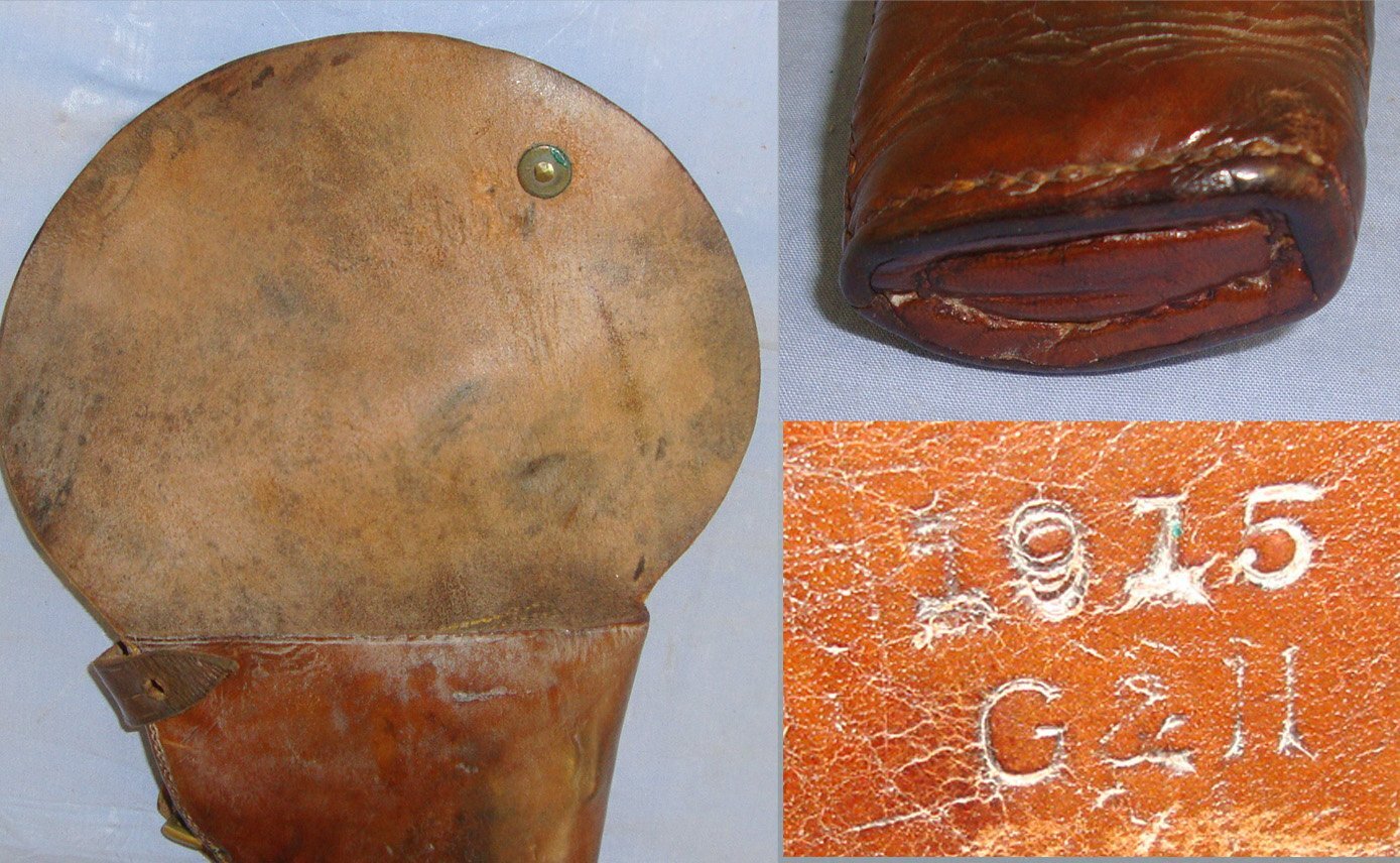 WW1 British 1915 G&H Sam Browne Pattern Officer’s Leather Holster for Webley & Enfield MK VI .455\" Calibre Service Revolvers. Sn 21953 Care & Storage