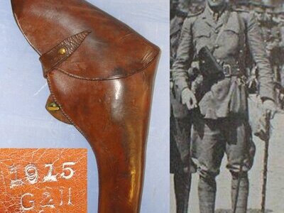WW1 British 1915 G&H Sam Browne Pattern Officer’s Leather Holster for Webley & Enfield MK VI .455\" Calibre Service Revolvers. Sn 21953 Care & Storage
