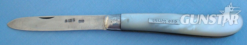 Victorian 1879-80 Hallmarked Silver Bladed Pocket Knife With Mother Of Pearl Sla Knive in 