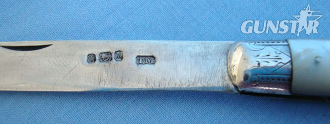 Victorian 1879-80 Hallmarked Silver Bladed Pocket Knife With Mother Of Pearl Sla Knive