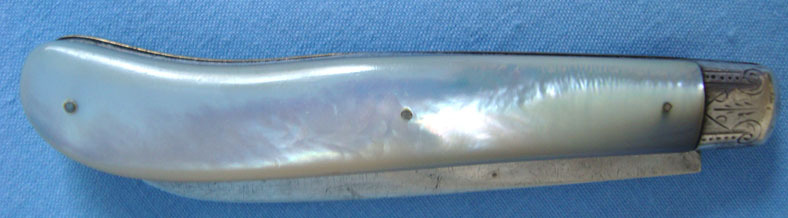  Victorian 1879-80 Hallmarked Silver Bladed Pocket Knife With Mother Of Pearl Sla Knive