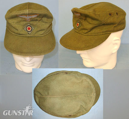 Robert Lubstein Berlin No 55’ Deutsches Afrika Korps (DAK) Tropical Cloth Visored Field Cap By Robert Lubstein Clothing